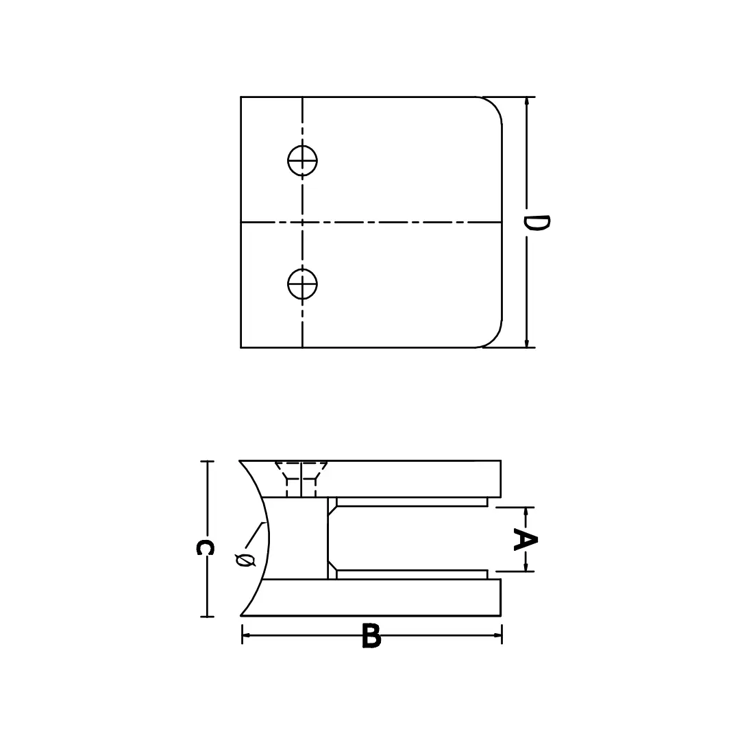 Images for Square Round Glass Bracket